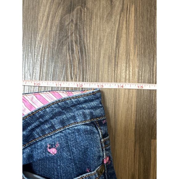 Vintage White Tag Lilly Pulitzer Embroidered Whale Jeans Size 0 Preppy Y2K - Picture 6 of 8